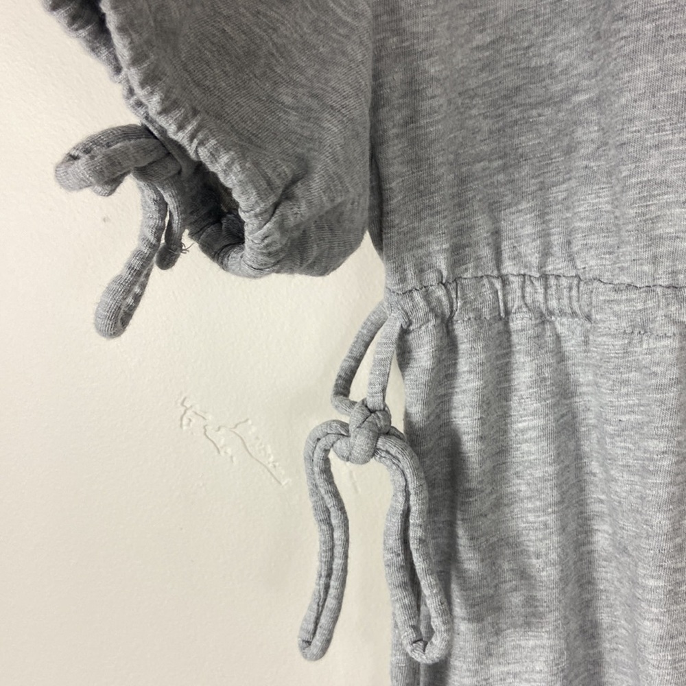 Caslon Gray V Neck Drawstring Tie Layer Jersey Knit Dress XXS Petite - Picture 4 of 6
